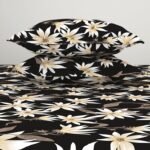Black Premium Floral Cotton Printed Elastic Fitted Bedsheets with Pillow covers |by Home Collective - Image 2