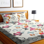 Cute Butterfly 360 Degree Elastic Fitted King size Bedsheets with Pillow covers |by Home Collective